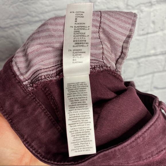 Gap Jean Leggings Maroon Burgundy Skinny Jeans Size 0/25 - Picture 6 of 7